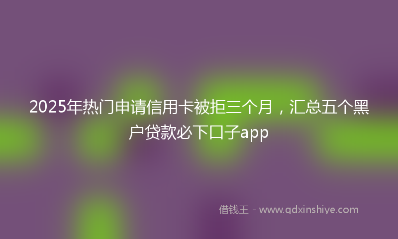 2025年热门申请信用卡被拒三个月，汇总五个黑户贷款必下口子app