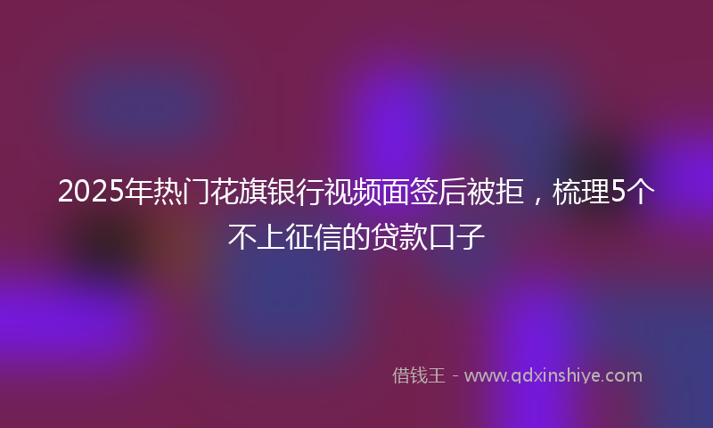 2025年热门花旗银行视频面签后被拒，梳理5个不上征信的贷款口子