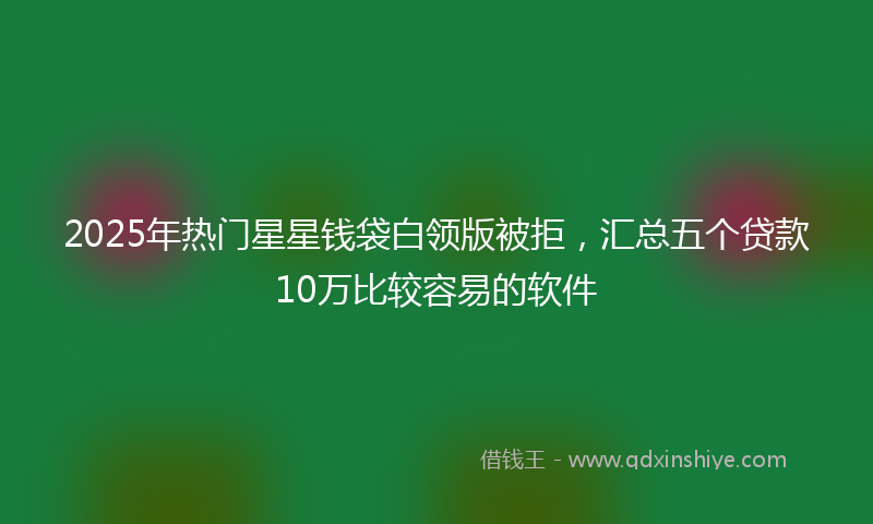 2025年热门星星钱袋白领版被拒，汇总五个贷款10万比较容易的软件