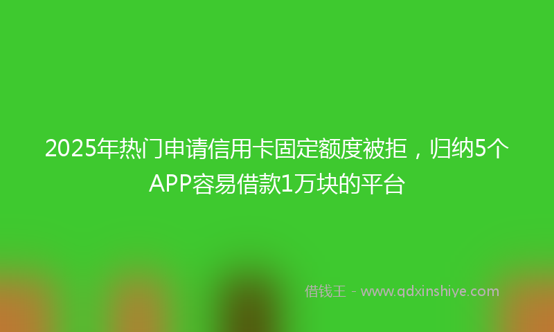 2025年热门申请信用卡固定额度被拒，归纳5个APP容易借款1万块的平台
