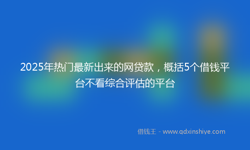 2025年热门最新出来的网贷款，概括5个借钱平台不看综合评估的平台
