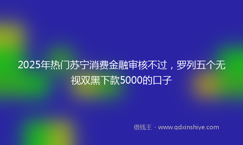 2025年热门苏宁消费金融审核不过，罗列五个无视双黑下款5000的口子