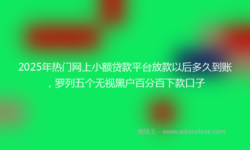 2025年热门网上小额贷款平台放款以后多久到账，罗列五个无视黑户百分百下款口子