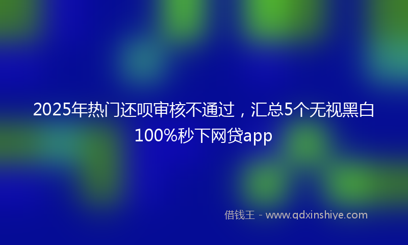 2025年热门还呗审核不通过，汇总5个无视黑白100%秒下网贷app