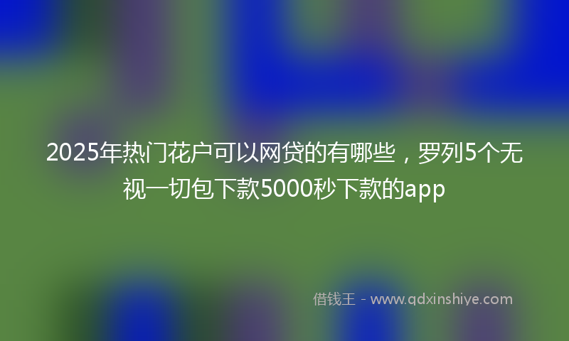 2025年热门花户可以网贷的有哪些，罗列5个无视一切包下款5000秒下款的app