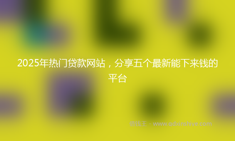 2025年热门贷款网站，分享五个最新能下来钱的平台