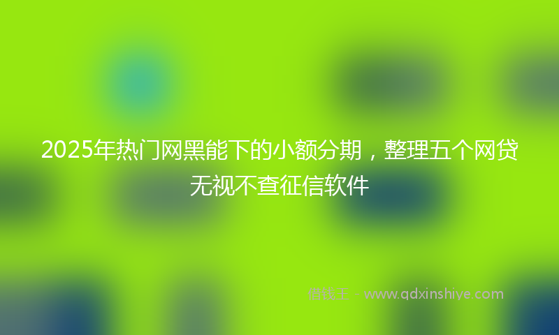 2025年热门网黑能下的小额分期，整理五个网贷无视不查征信软件
