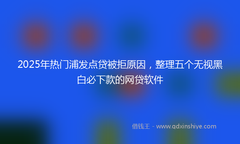 2025年热门浦发点贷被拒原因，整理五个无视黑白必下款的网贷软件