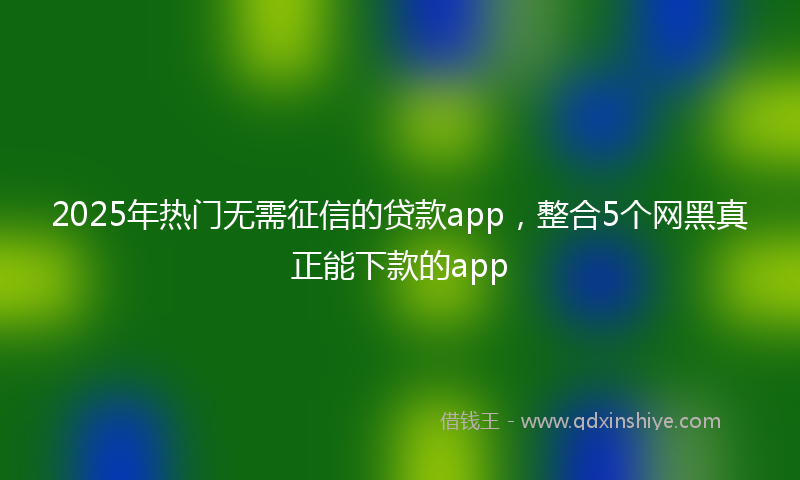 2025年热门无需征信的贷款app，整合5个网黑真正能下款的app