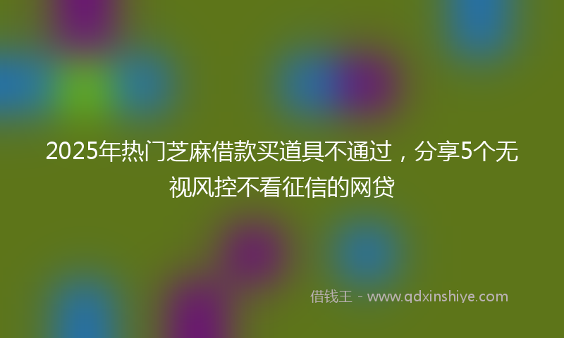 2025年热门芝麻借款买道具不通过，分享5个无视风控不看征信的网贷