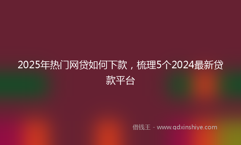 2025年热门网贷如何下款，梳理5个2024最新贷款平台