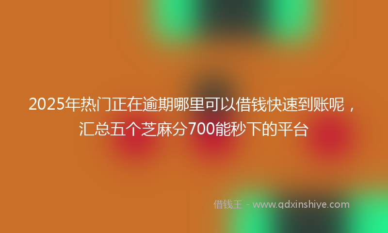 2025年热门正在逾期哪里可以借钱快速到账呢，汇总五个芝麻分700能秒下的平台