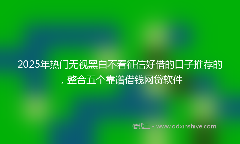 2025年热门无视黑白不看征信好借的口子推荐的，整合五个靠谱借钱网贷软件