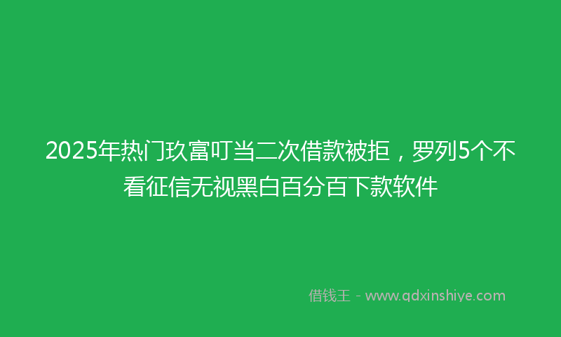 2025年热门玖富叮当二次借款被拒，罗列5个不看征信无视黑白百分百下款软件