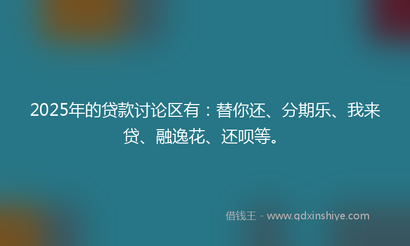 2025年的贷款讨论区有：替你还、分期乐、我来贷、融逸花、还呗等。