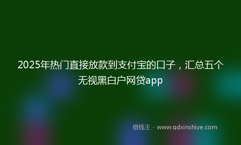 2025年热门直接放款到支付宝的口子，汇总五个无视黑白户网贷app