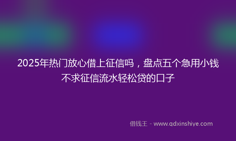 2025年热门放心借上征信吗，盘点五个急用小钱不求征信流水轻松贷的口子