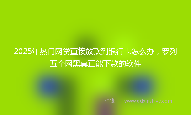 2025年热门网贷直接放款到银行卡怎么办，罗列五个网黑真正能下款的软件