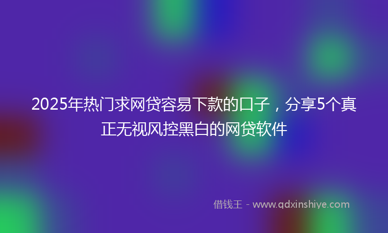 2025年热门求网贷容易下款的口子，分享5个真正无视风控黑白的网贷软件