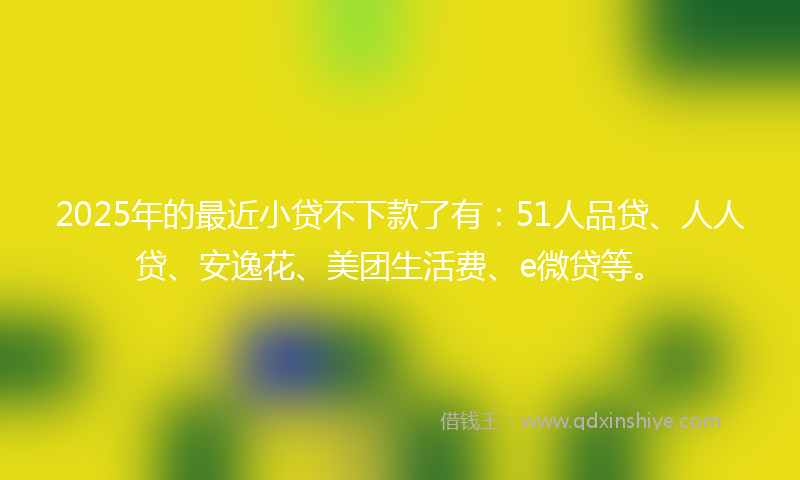 2025年的最近小贷不下款了有：51人品贷、人人贷、安逸花、美团生活费、e微贷等。