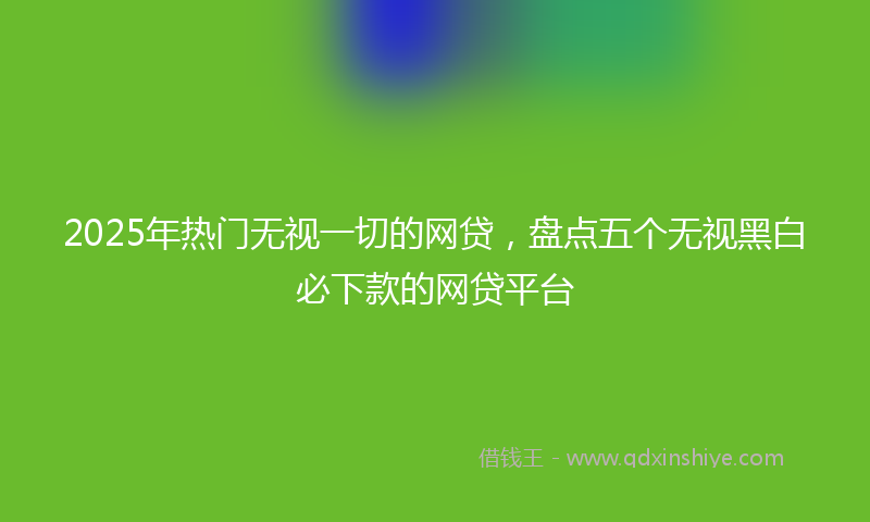 2025年热门无视一切的网贷，盘点五个无视黑白必下款的网贷平台