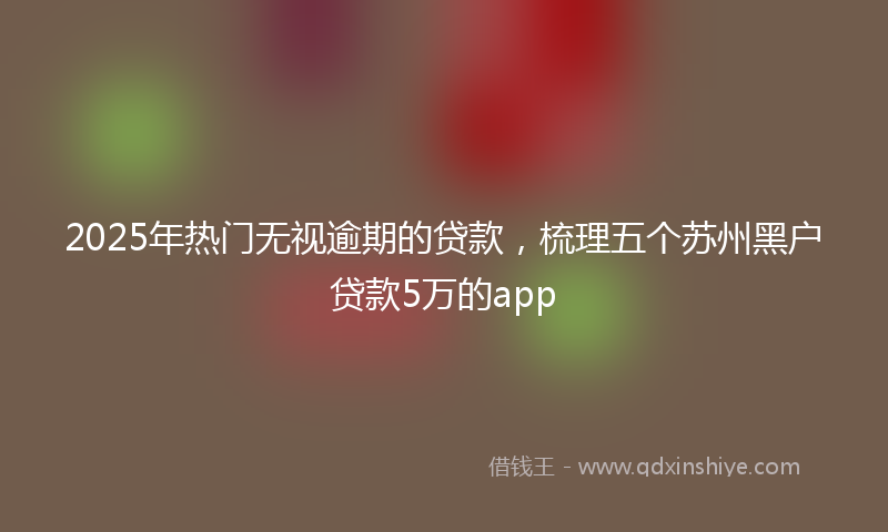 2025年热门无视逾期的贷款，梳理五个苏州黑户贷款5万的app