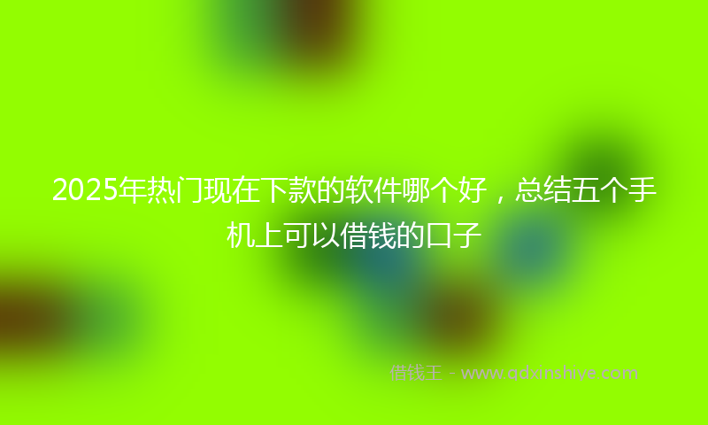 2025年热门现在下款的软件哪个好，总结五个手机上可以借钱的口子