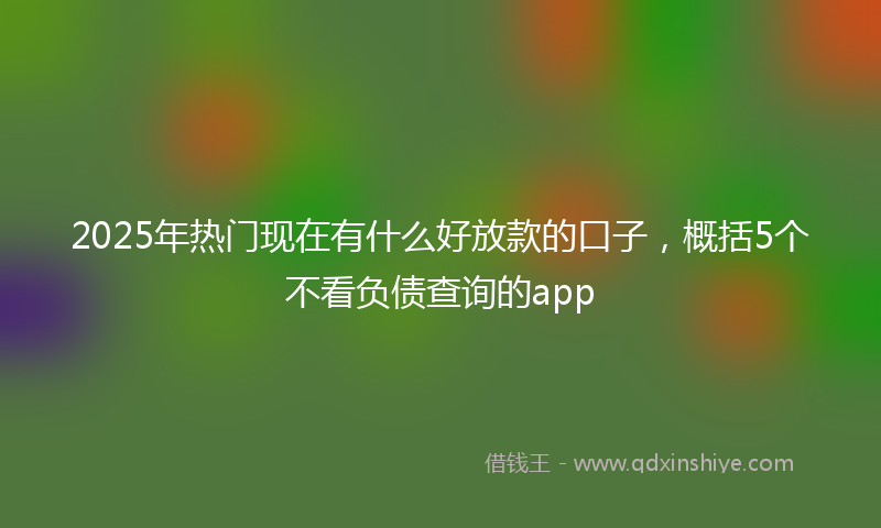 2025年热门现在有什么好放款的口子，概括5个不看负债查询的app