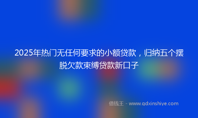 2025年热门无任何要求的小额贷款，归纳五个摆脱欠款束缚贷款新口子
