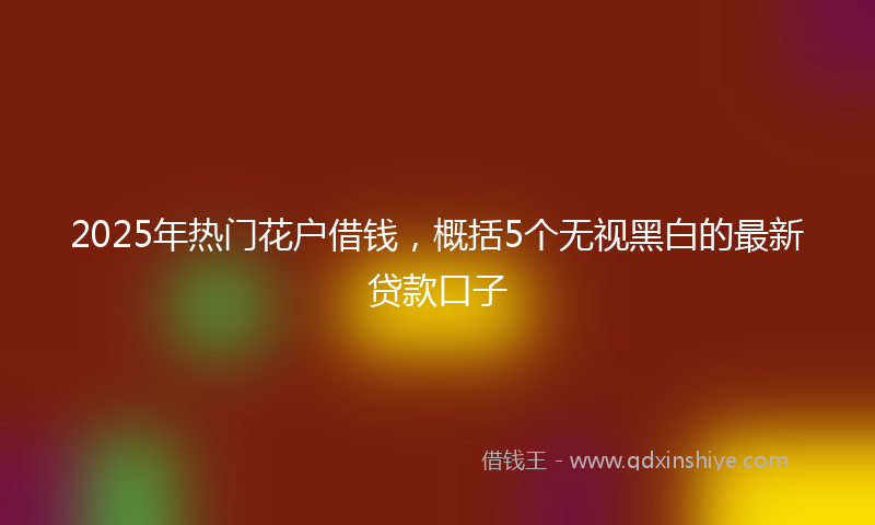2025年热门花户借钱，概括5个无视黑白的最新贷款口子