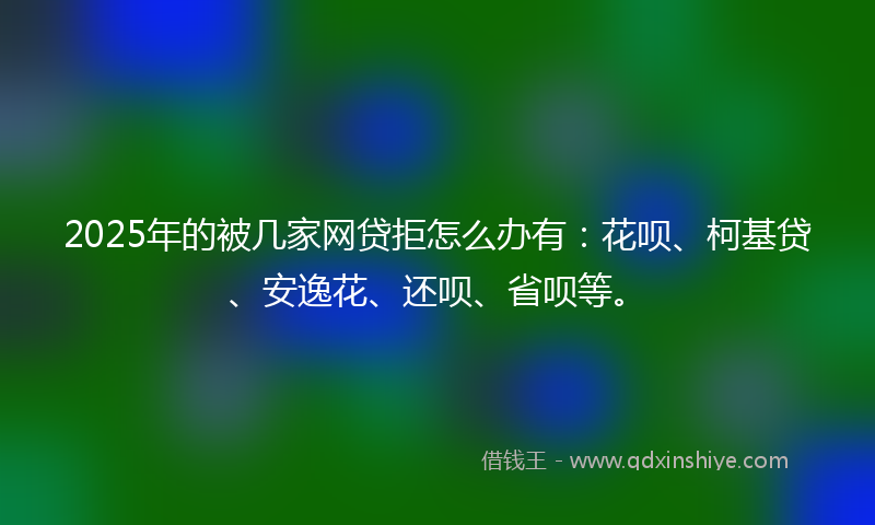 2025年的被几家网贷拒怎么办有：花呗、柯基贷、安逸花、还呗、省呗等。