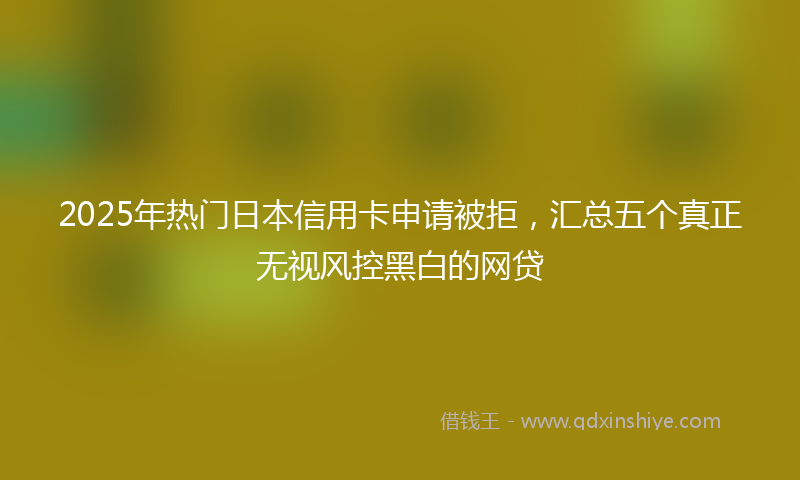 2025年热门日本信用卡申请被拒，汇总五个真正无视风控黑白的网贷