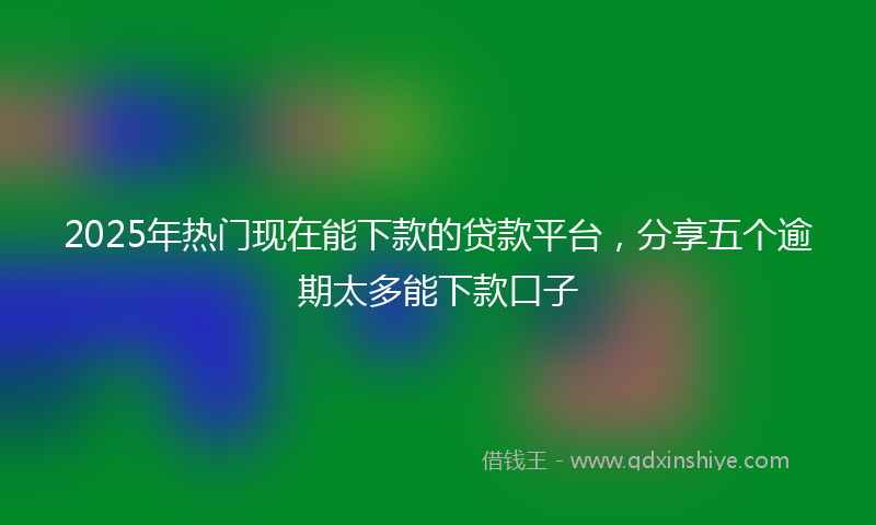 2025年热门现在能下款的贷款平台，分享五个逾期太多能下款口子