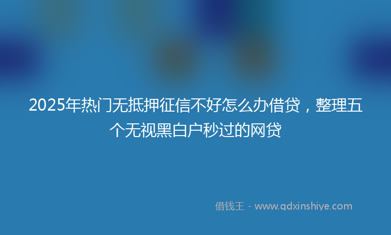 2025年热门无抵押征信不好怎么办借贷，整理五个无视黑白户秒过的网贷