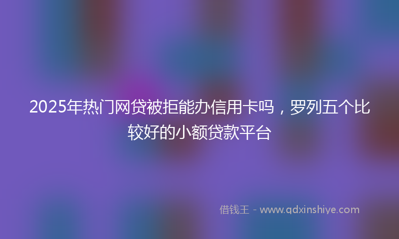 2025年热门网贷被拒能办信用卡吗，罗列五个比较好的小额贷款平台