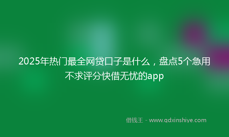 2025年热门最全网贷口子是什么，盘点5个急用不求评分快借无忧的app