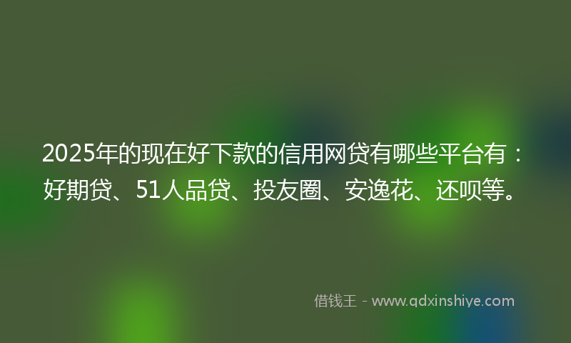 2025年的现在好下款的信用网贷有哪些平台有：好期贷、51人品贷、投友圈、安逸花、还呗等。