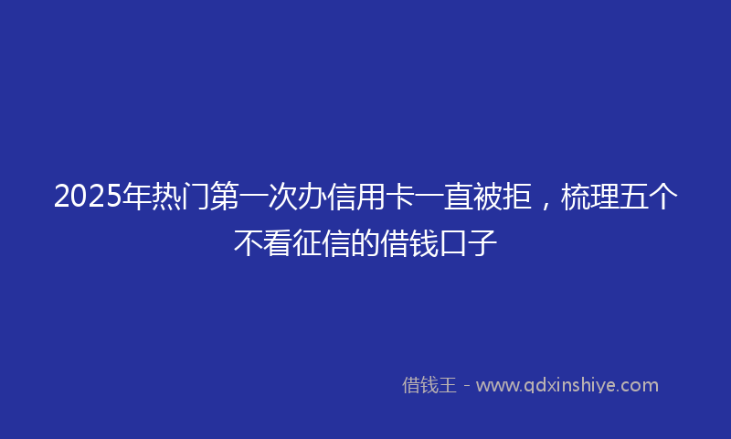 2025年热门第一次办信用卡一直被拒，梳理五个不看征信的借钱口子