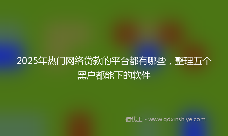 2025年热门网络贷款的平台都有哪些，整理五个黑户都能下的软件