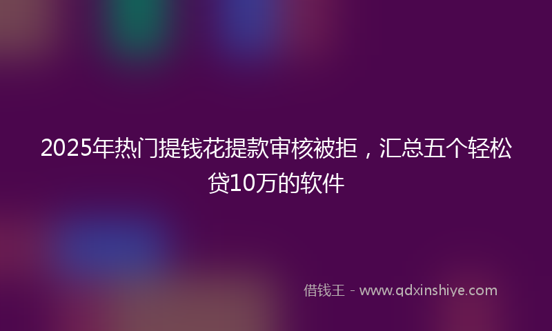 2025年热门提钱花提款审核被拒，汇总五个轻松贷10万的软件