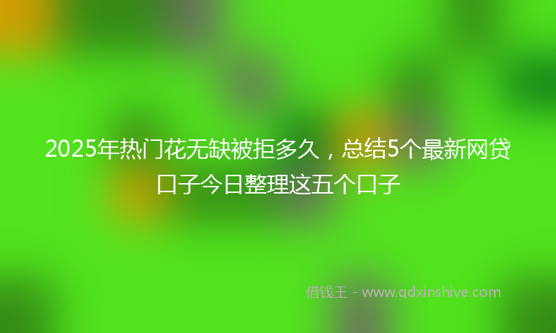2025年热门花无缺被拒多久，总结5个最新网贷口子今日整理这五个口子