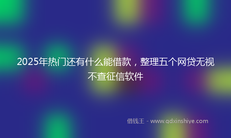 2025年热门还有什么能借款，整理五个网贷无视不查征信软件