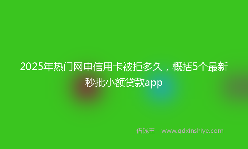 2025年热门网申信用卡被拒多久，概括5个最新秒批小额贷款app
