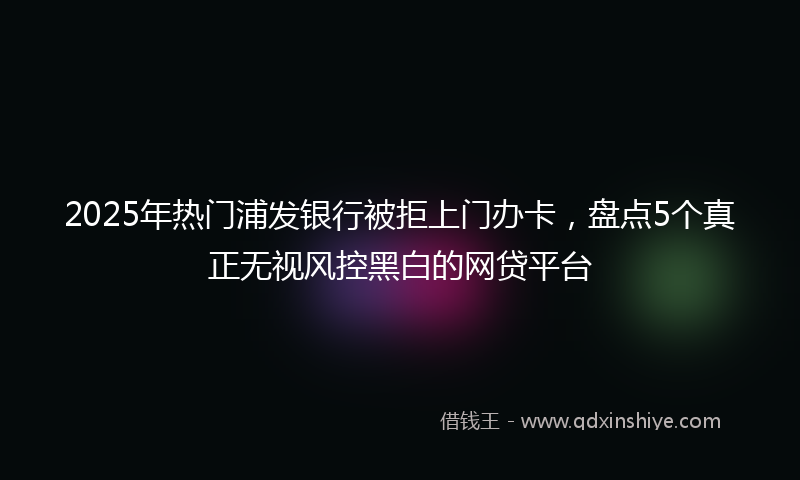 2025年热门浦发银行被拒上门办卡，盘点5个真正无视风控黑白的网贷平台