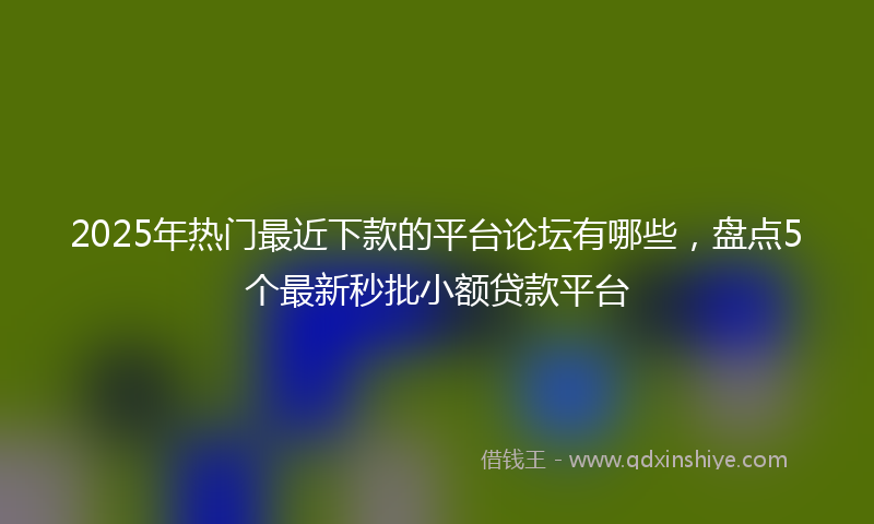 2025年热门最近下款的平台论坛有哪些，盘点5个最新秒批小额贷款平台