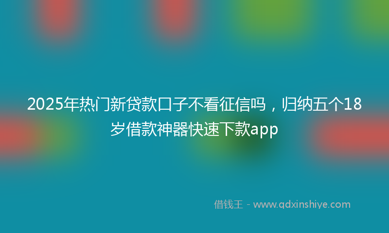 2025年热门新贷款口子不看征信吗，归纳五个18岁借款神器快速下款app