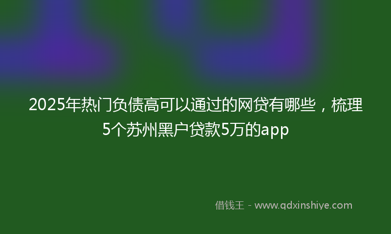 2025年热门负债高可以通过的网贷有哪些，梳理5个苏州黑户贷款5万的app