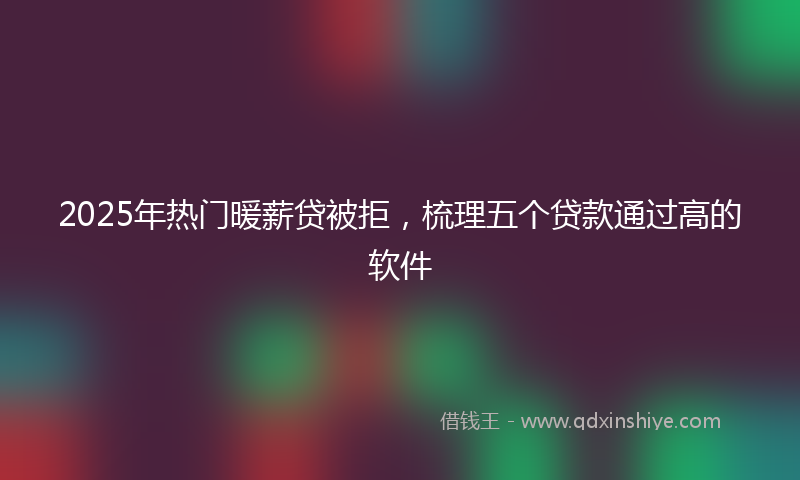 2025年热门暖薪贷被拒，梳理五个贷款通过高的软件