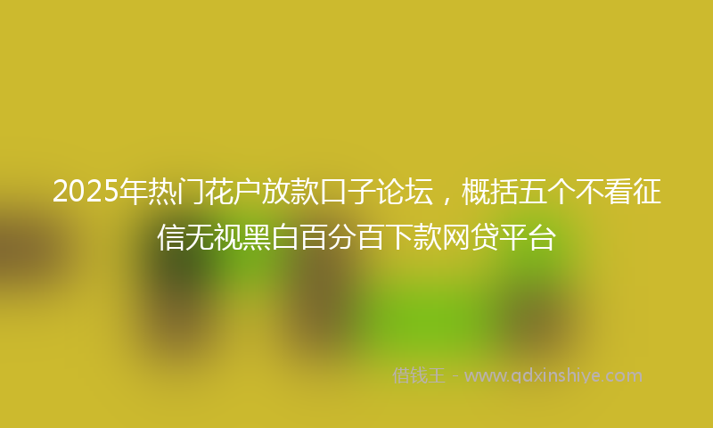 2025年热门花户放款口子论坛，概括五个不看征信无视黑白百分百下款网贷平台