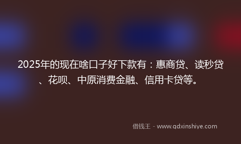 2025年的现在啥口子好下款有：惠商贷、读秒贷、花呗、中原消费金融、信用卡贷等。